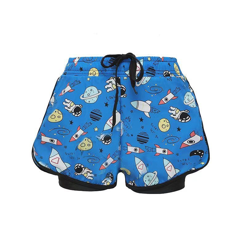 Boys' Swimming Trunks Summer Anti-embarrassment Double-layer Quick-drying