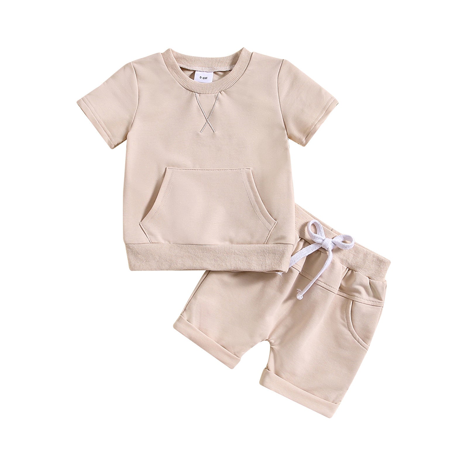 Boys And Girls Alphabet Embroidery Two-piece Suit