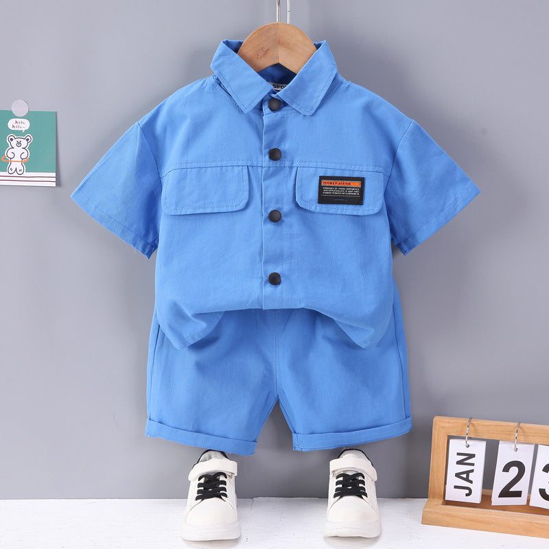 Boys' Short-sleeved Shorts Overall Suit