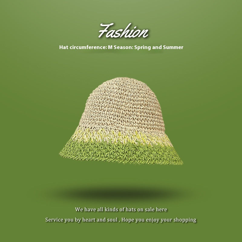 Beach Green Sun Hat Female Summer Foldable