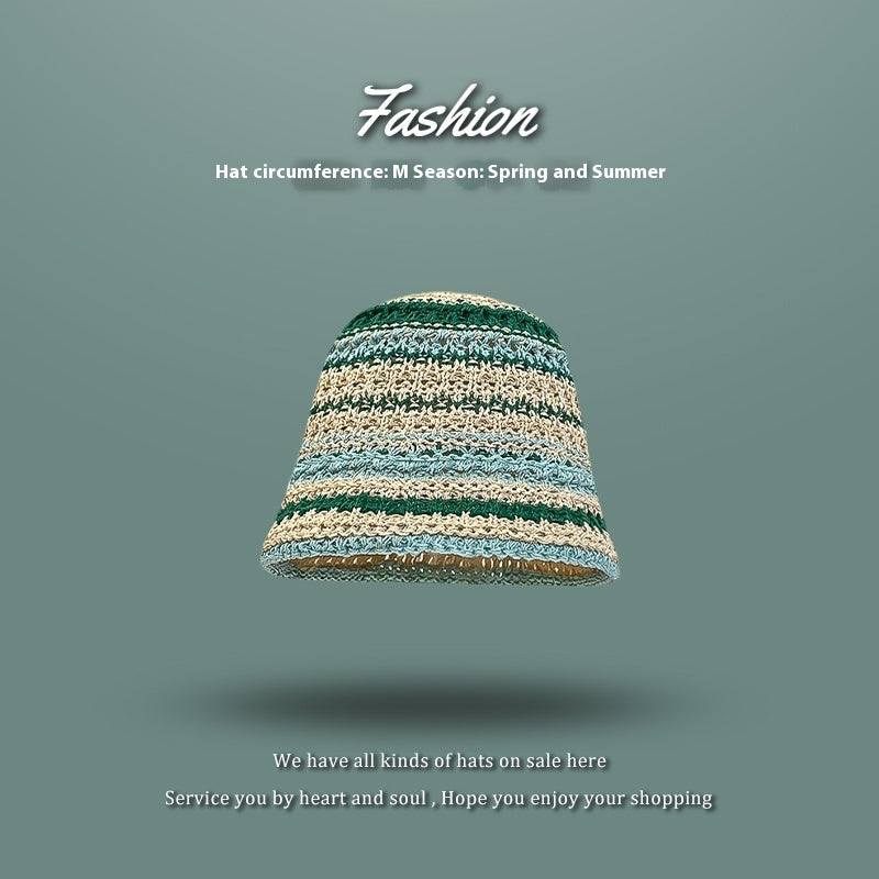 Beach Green Sun Hat Female Summer Foldable