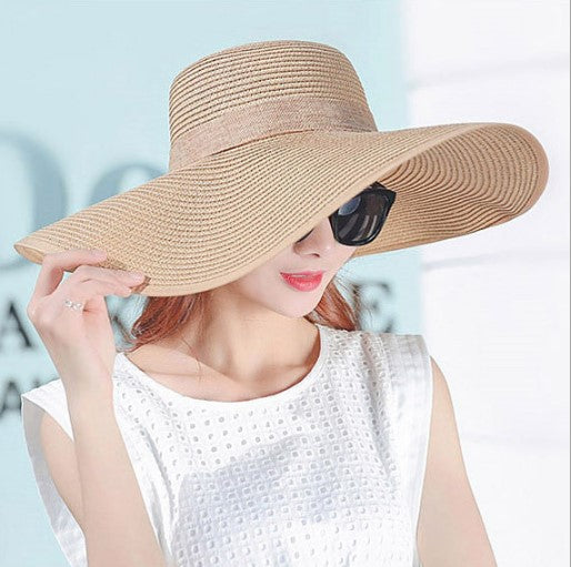 Hat Female Summer Tide Straw Hat Foldable Beach Hat Sun Hat Sun Protection