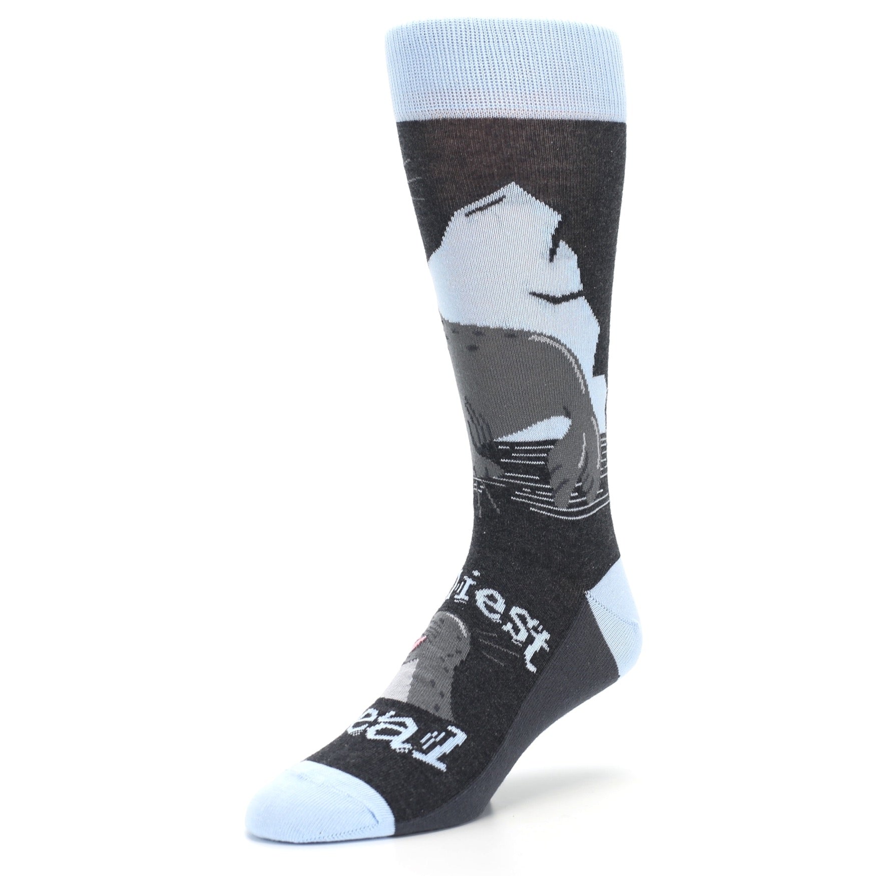 Gray Blue Sealiest Seal Men's Dress Socks