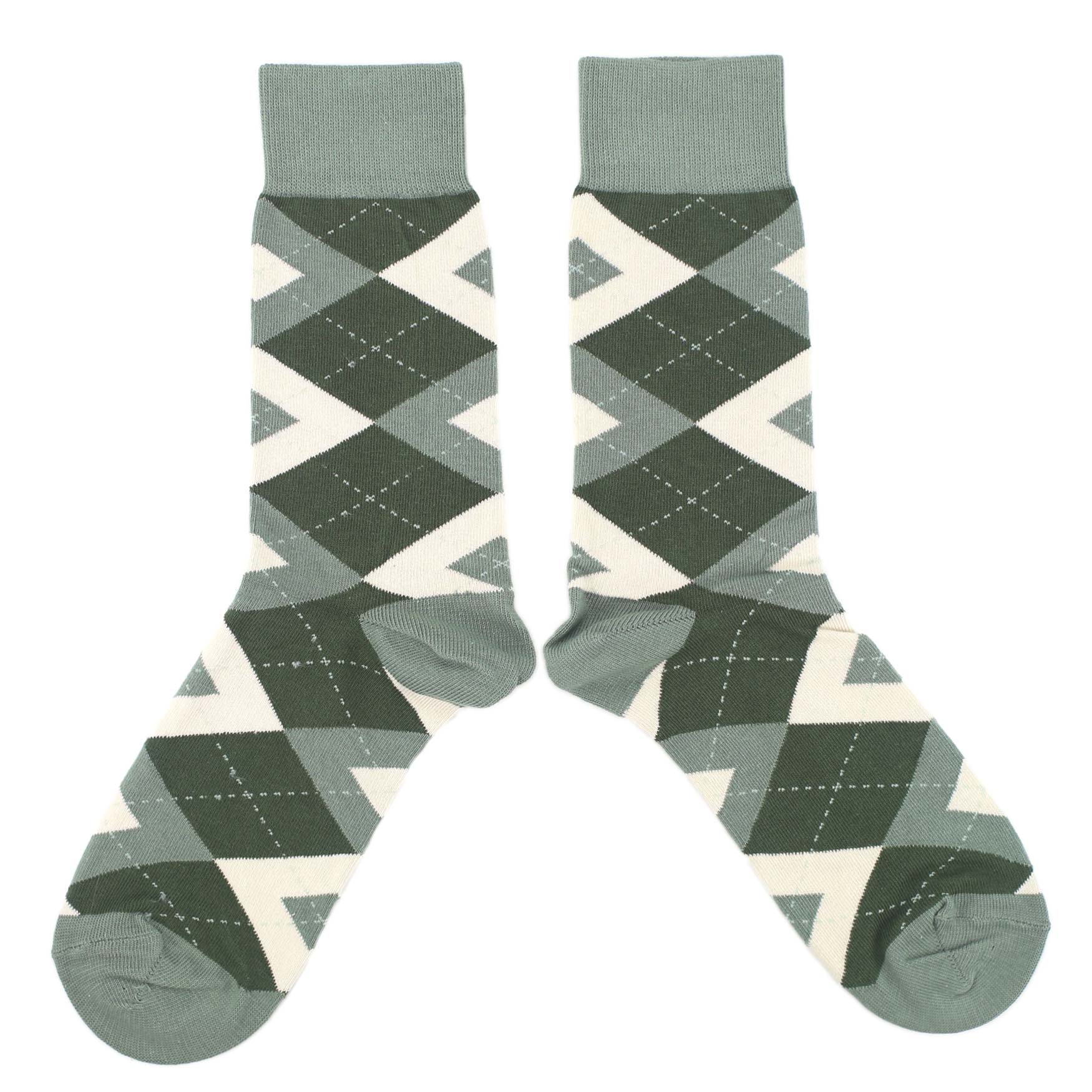 Olive Green Argyle Junior Groomsmen Kid's Dress Socks