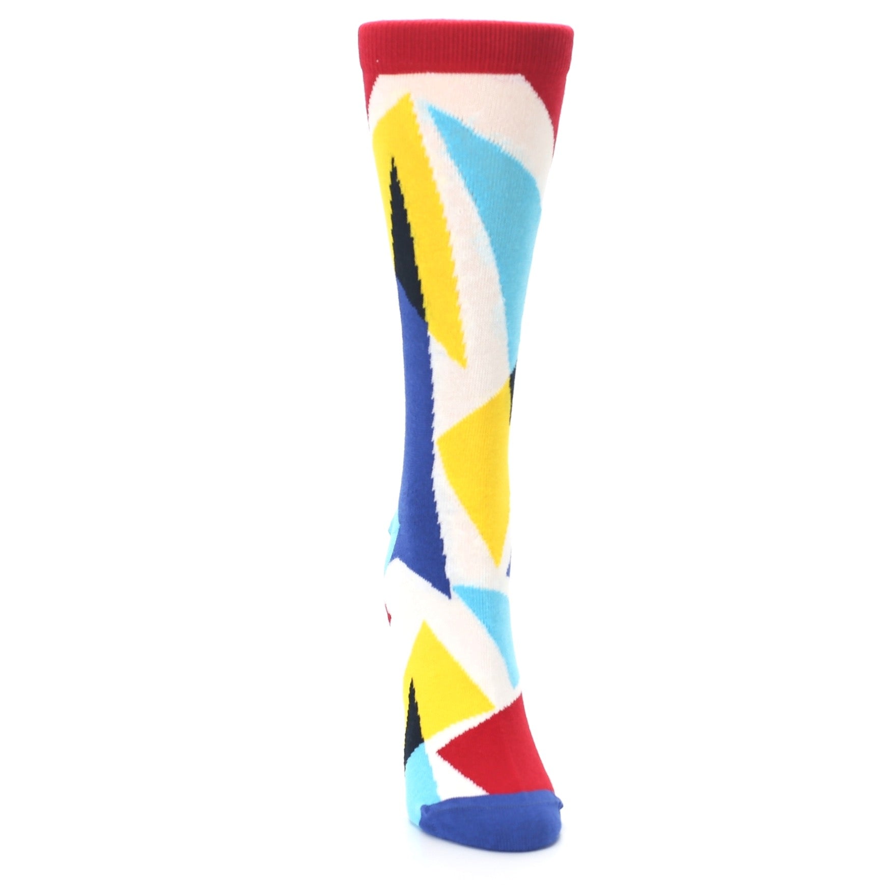Red Yellow Blue Triangles Women's Dress Socks