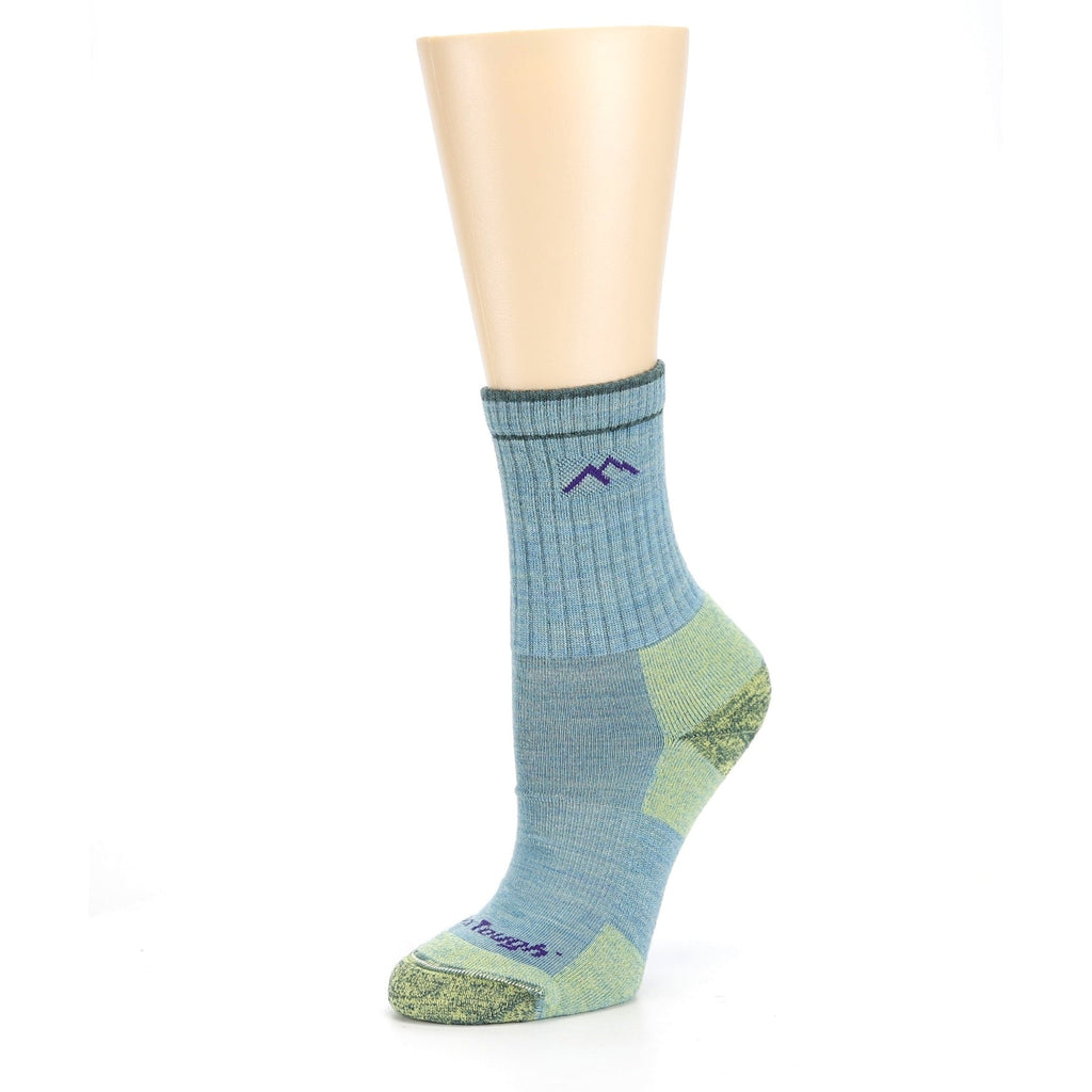 Aqua Heather Hiker Micro Crew Cushion - Women's Wool Hiking Socks