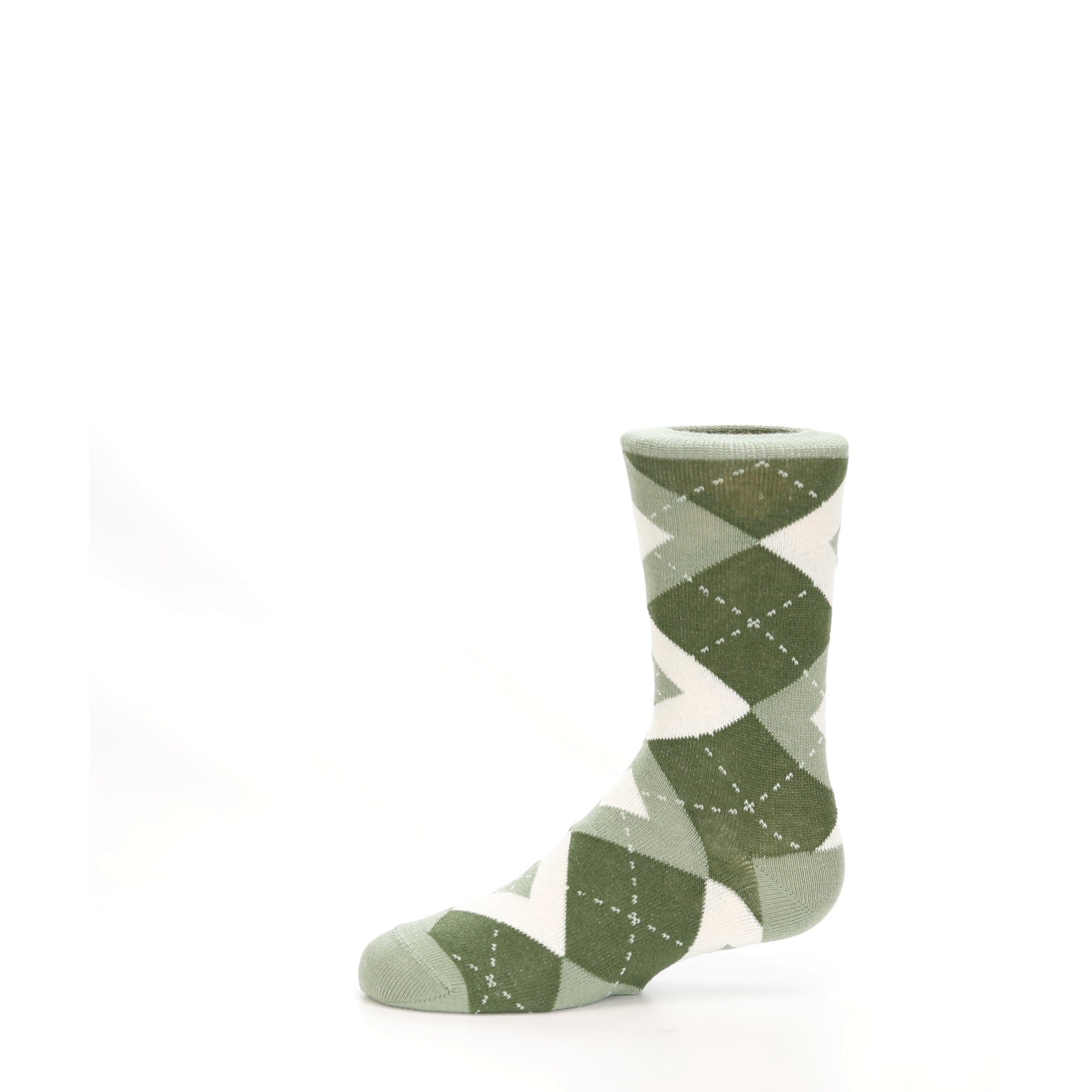 Olive Green Argyle Junior Groomsmen Kid's Dress Socks