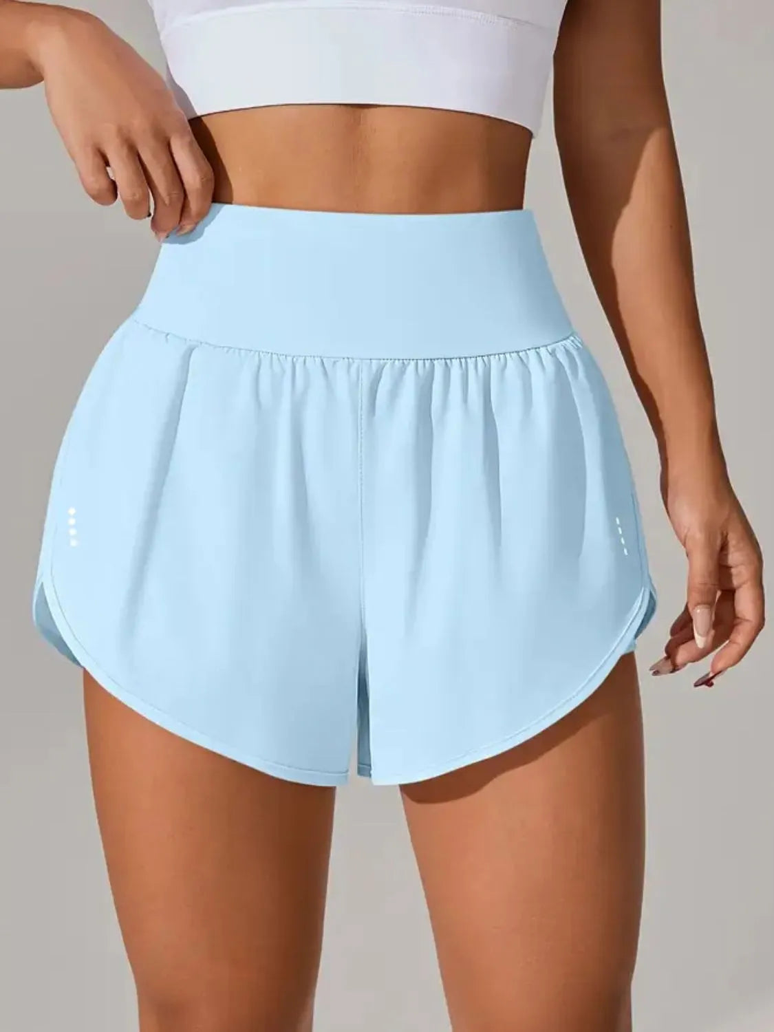 Pocketed High Waist Active Shorts