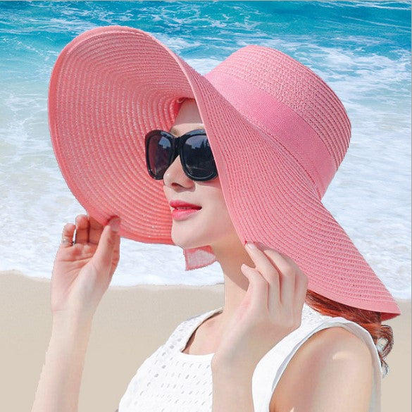 Hat Female Summer Tide Straw Hat Foldable Beach Hat Sun Hat Sun Protection