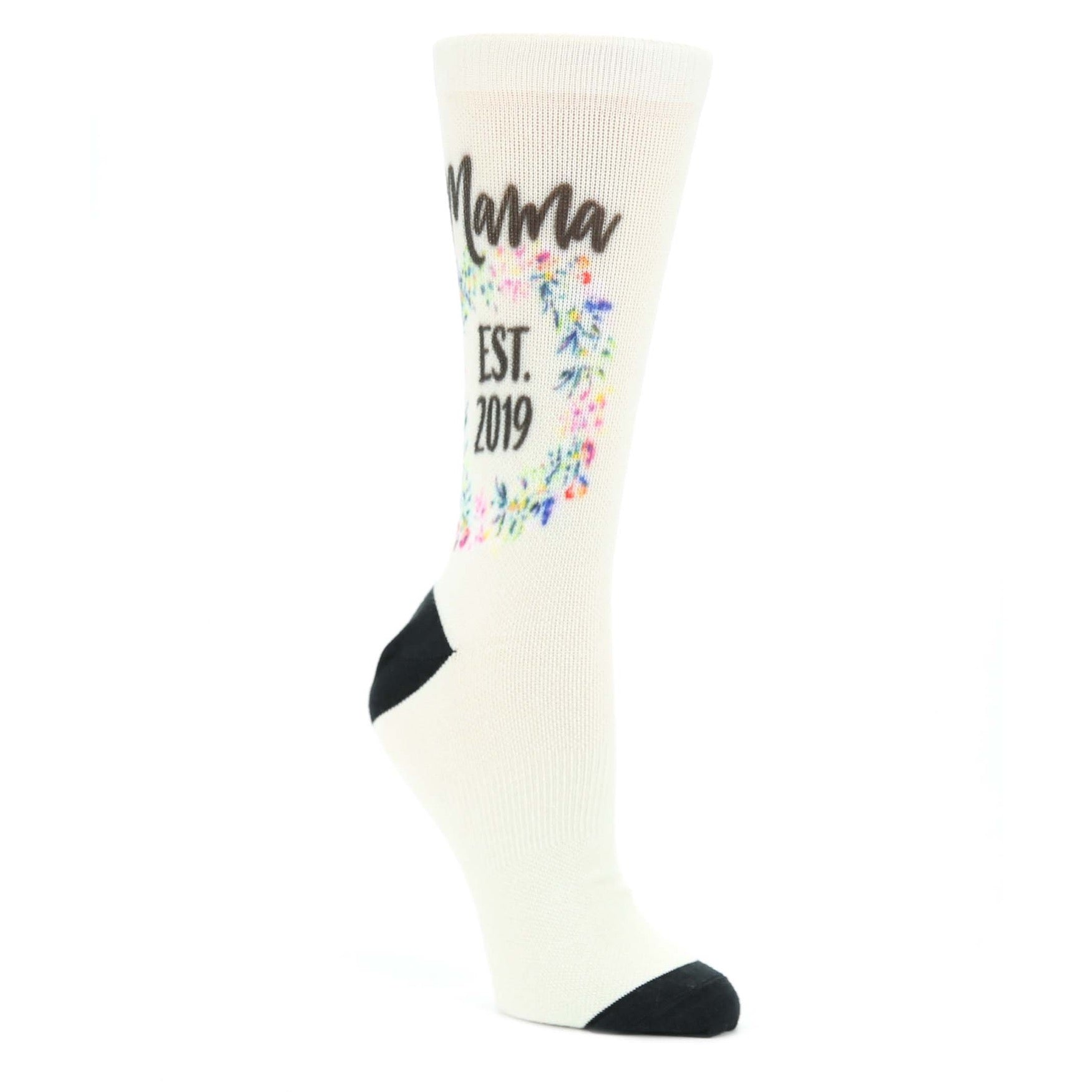 Ivory Year Mama Established Custom Date Socks - Women's Custom Socks