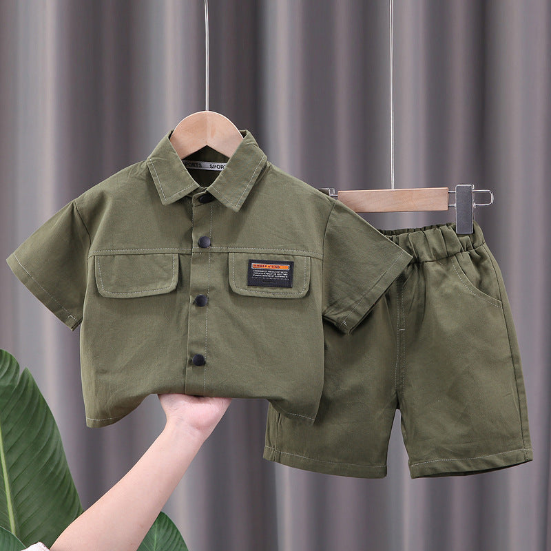 Boys' Short-sleeved Shorts Overall Suit