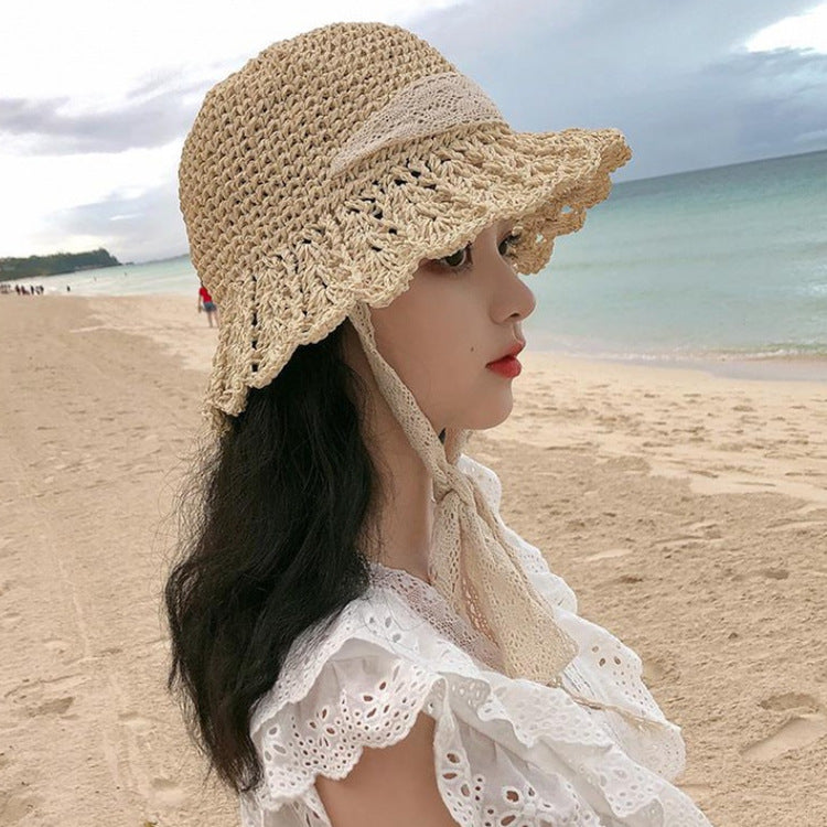 Women's Beach Big Brim Hollow Sun-proof Straw Hat