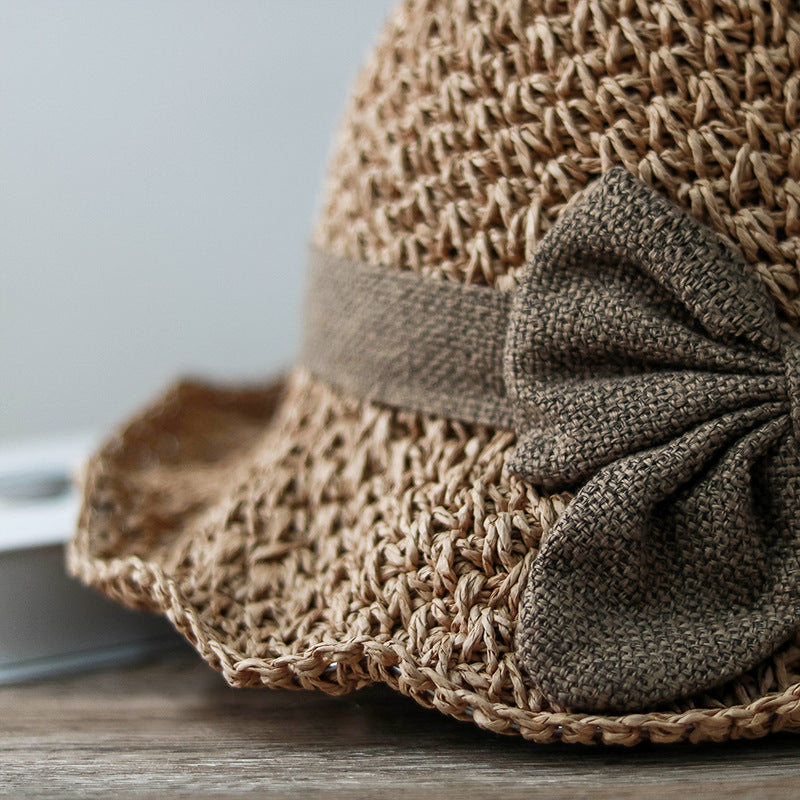 Retro Summer Bow Dome Outdoor Travel Beach Hat