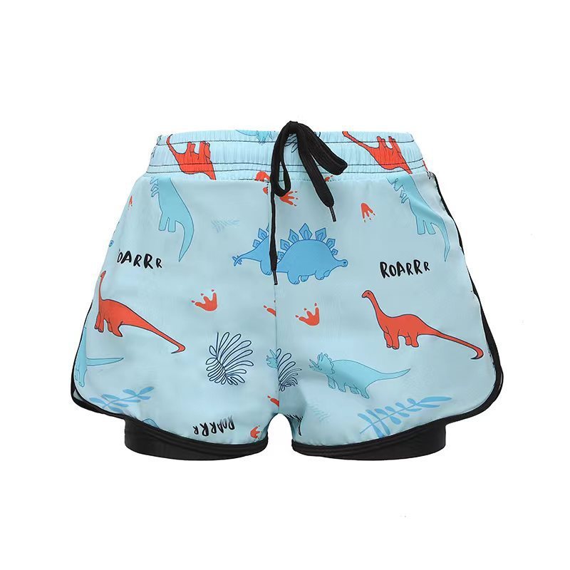 Boys' Swimming Trunks Summer Anti-embarrassment Double-layer Quick-drying