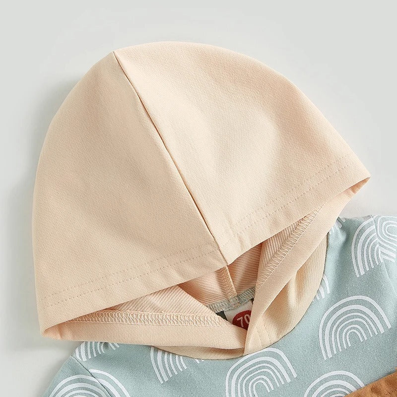 Boys' Fashion Printed Short-sleeved Shorts Suit