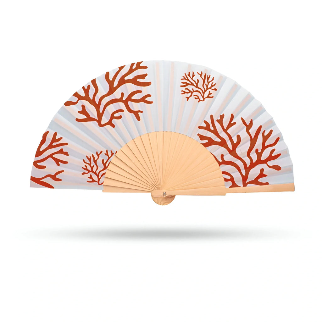 Red Coral Hand Fan