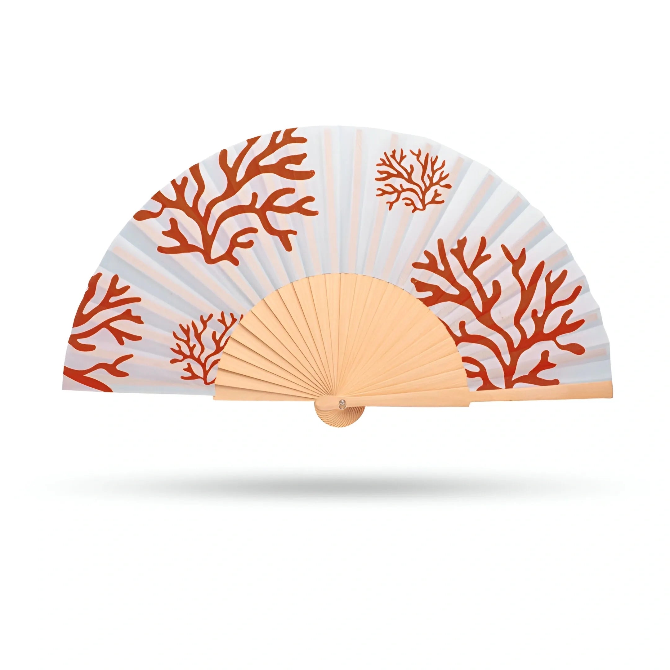 Red Coral Hand Fan