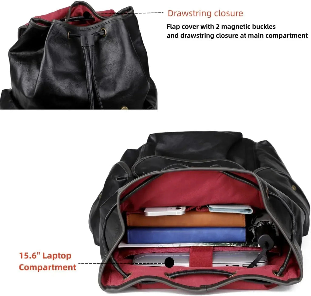 Men’s Leather Backpack – 15.6 Laptop Ready Professional Commute
