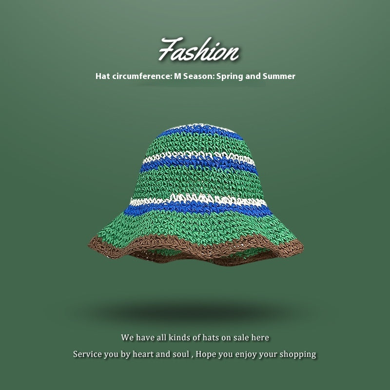 Beach Green Sun Hat Female Summer Foldable