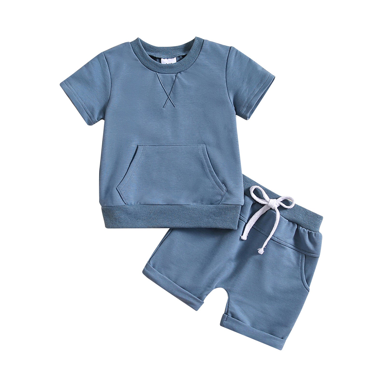 Boys And Girls Alphabet Embroidery Two-piece Suit