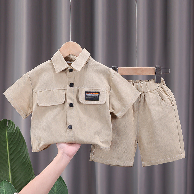 Boys' Short-sleeved Shorts Overall Suit