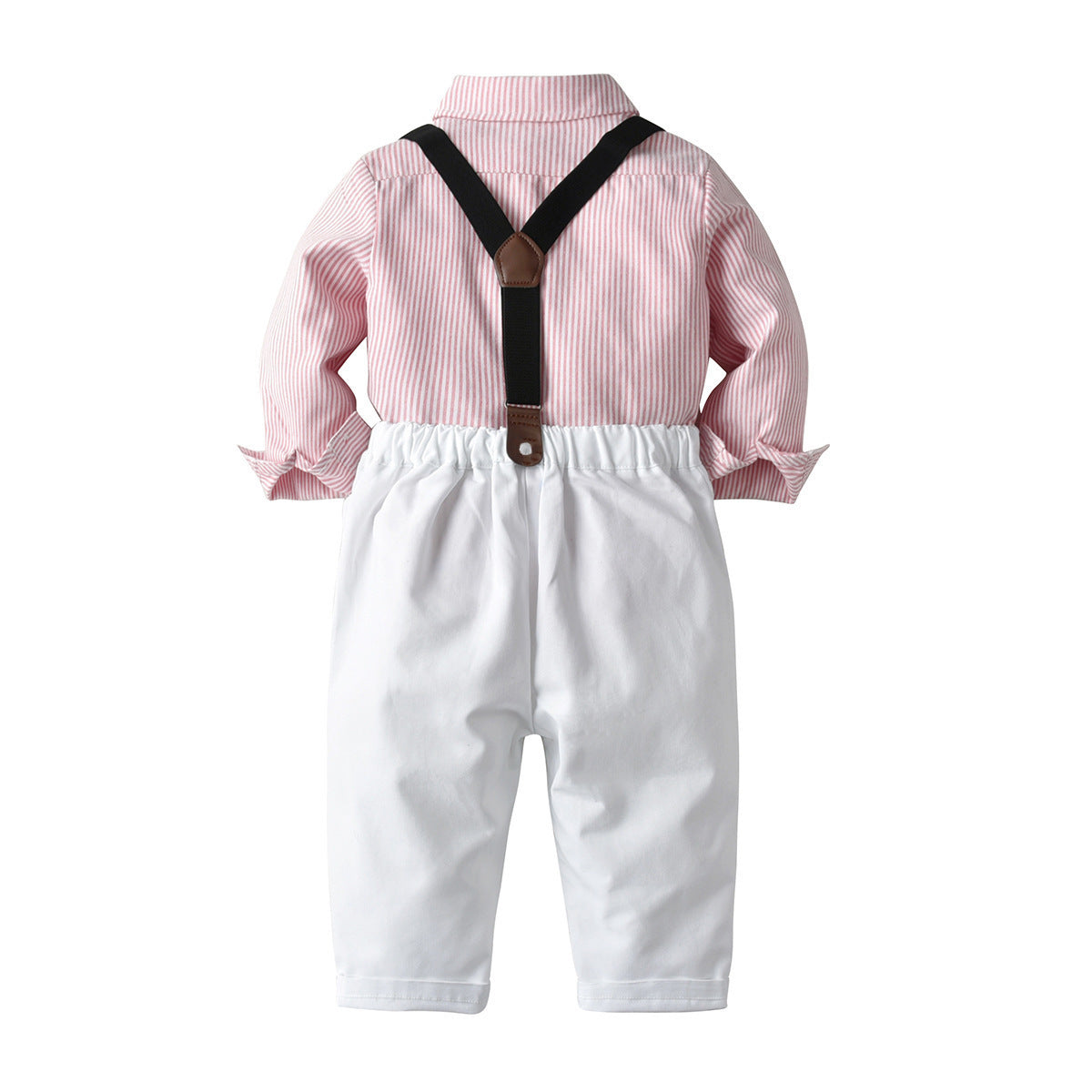 Boys' Spring And Autumn New Striped Shirt Hat Pants Match Suit