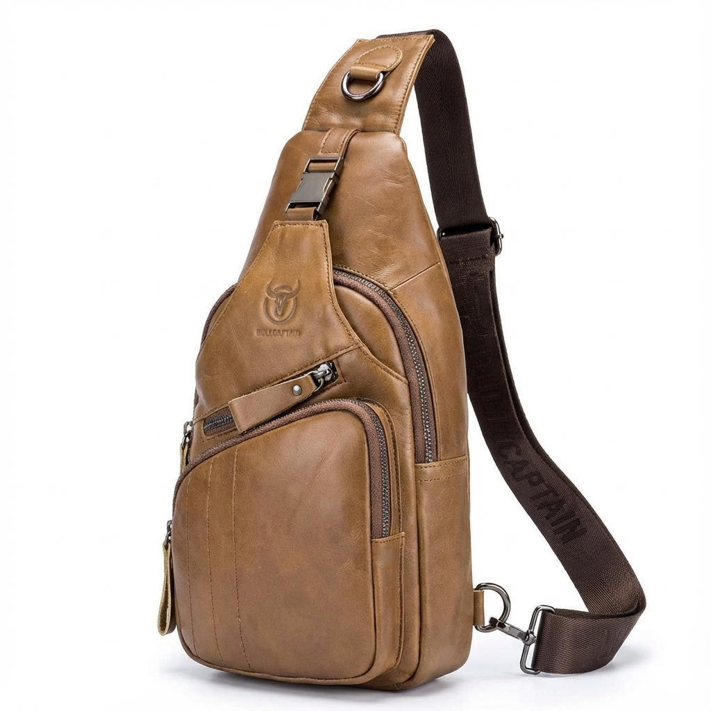 Men’s Leather Sling Bag – Secure Anti-Theft
