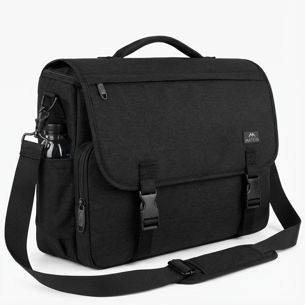 Men’s Nylon Messenger Bag – Water-Resistant 15.6 Laptop Ready