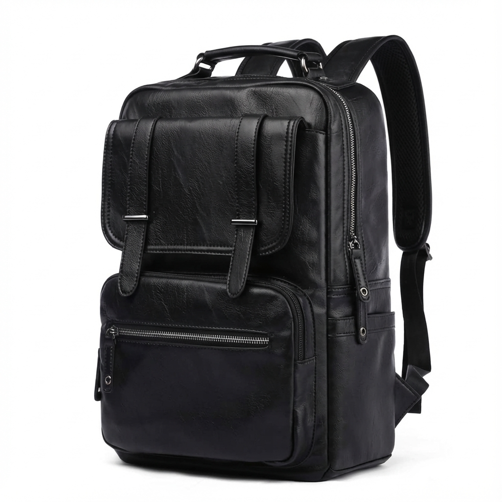 Men’s Leather Backpack – Water-Resistant 17 Laptop Ready