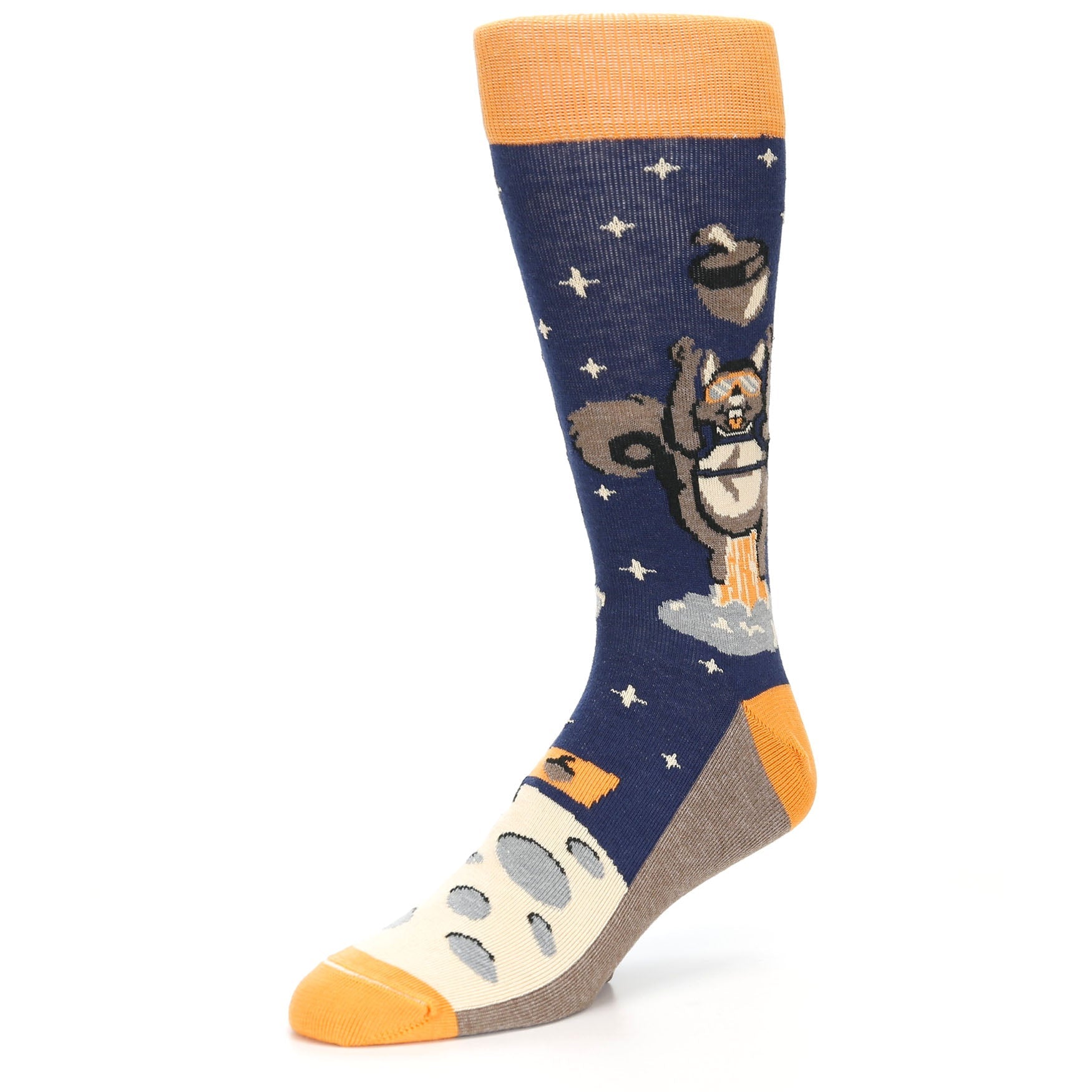 Astro-Nut Squirrel Socks - USA Made - Men's Novelty Socks