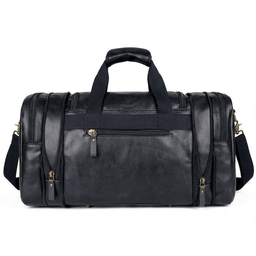 Men’s Leather Duffel Bag – Carry-On Travel 40L Travel