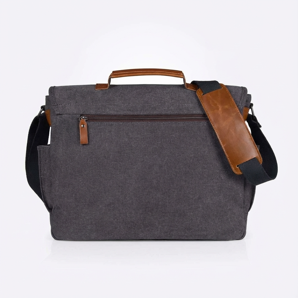 Men’s Canvas Messenger Bag – Water-Resistant Laptop Ready