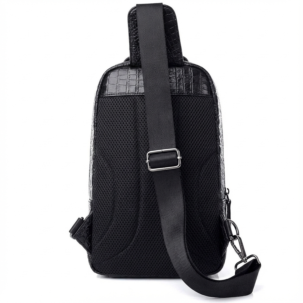 Men’s Croc-Embossed Leather Sling Bag – Modern Everyday Carry
