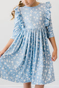 Bluebell 3/4 Sleeve Ruffle Twirl Dress