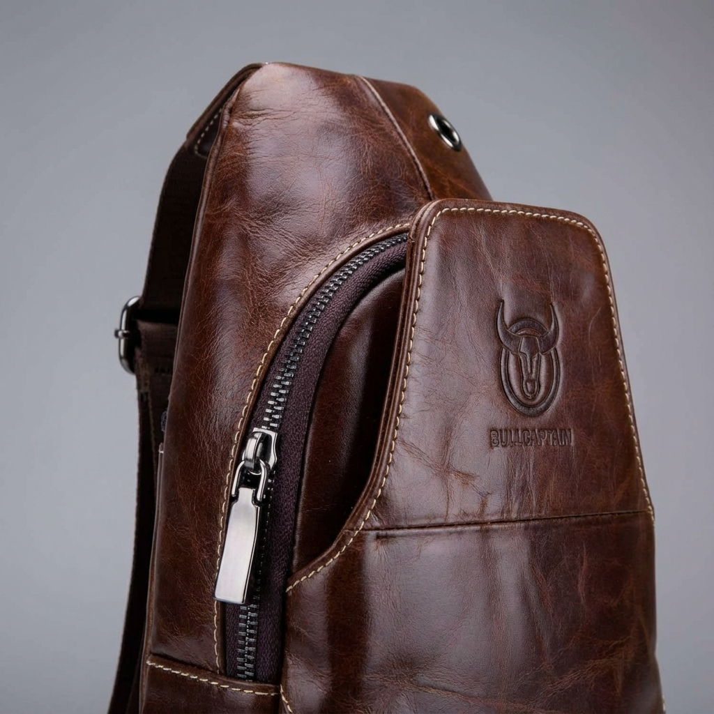 Men’s Leather Sling Bag – Professional Commute