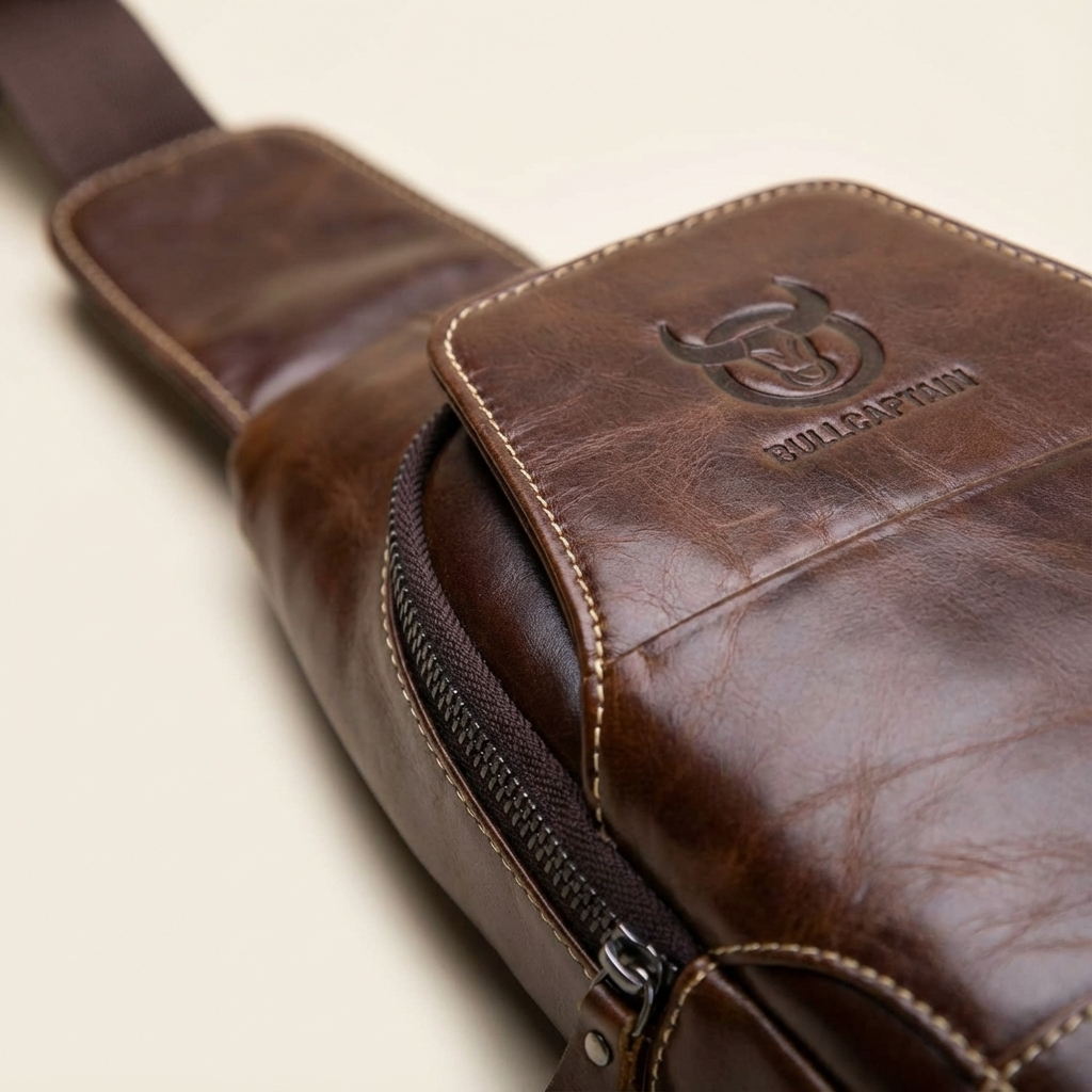 Men’s Leather Sling Bag – Professional Commute