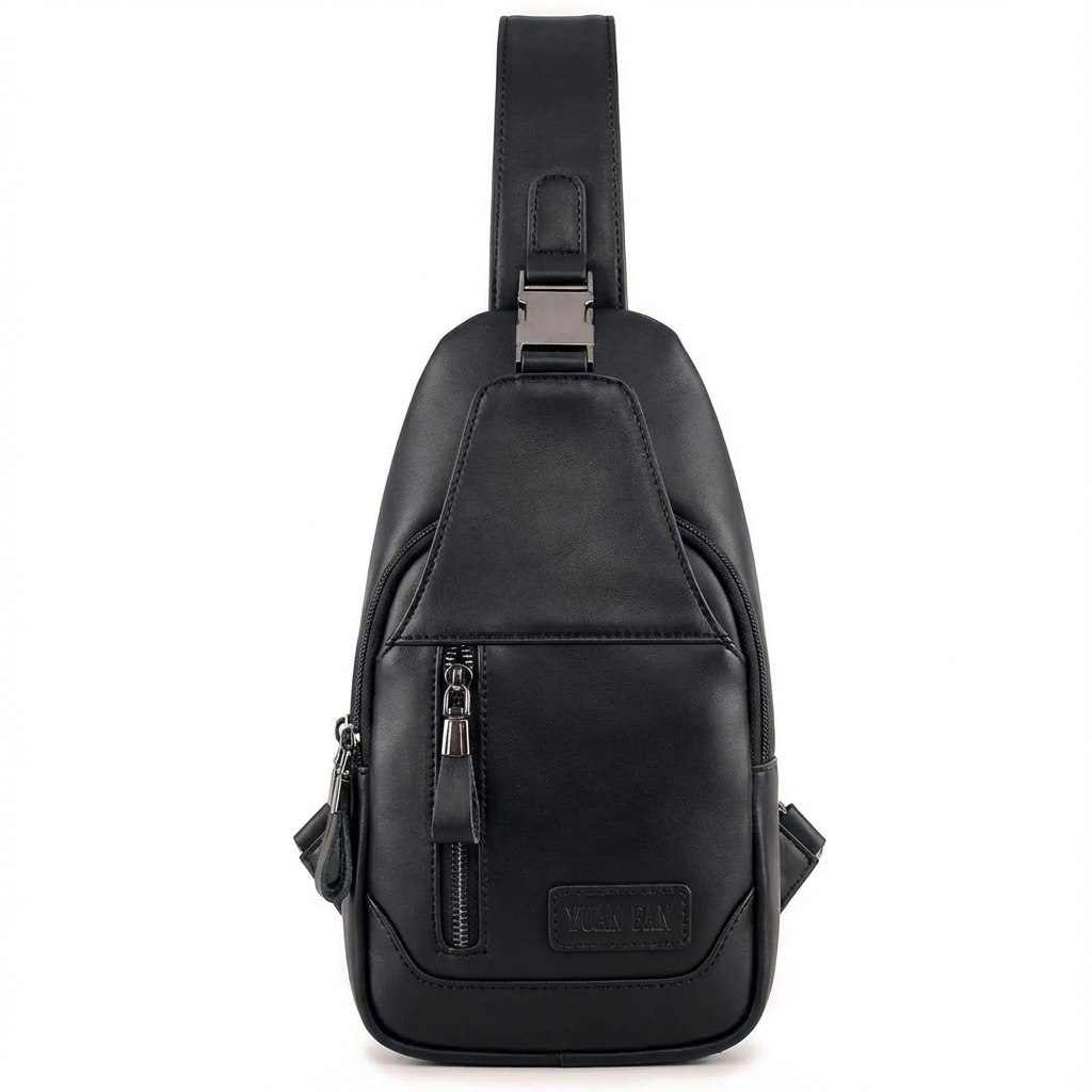 Men’s Leather Sling Bag – Secure Anti-Theft