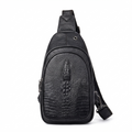 Men’s Croc-Embossed Leather Sling Bag – Modern Everyday Carry