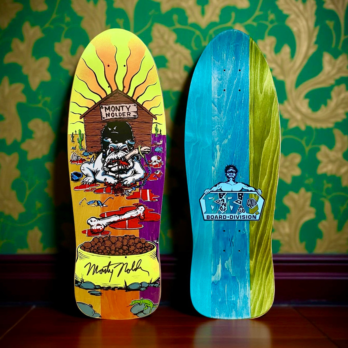 Monty Nolder Bulldog (#2) BBC Deck 10.25”x31” HAND-PAINTED & AUTOGRAPHED (1 of 1)