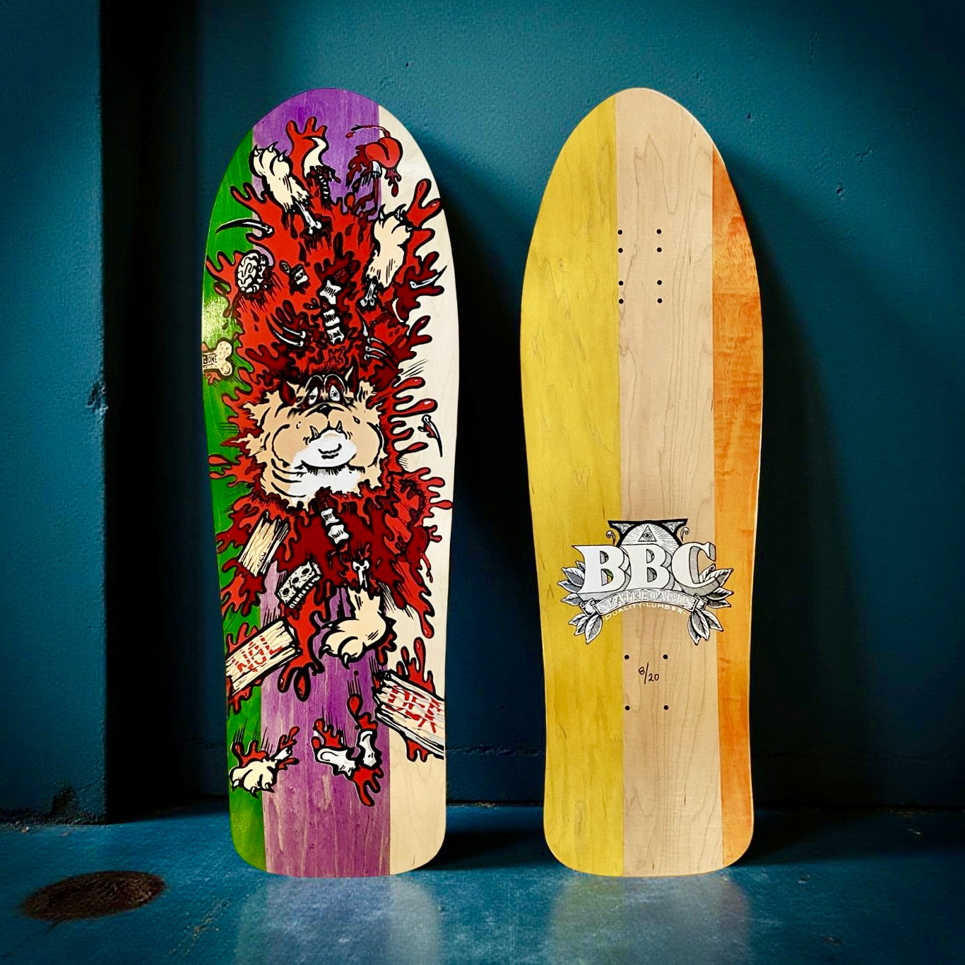 Monty Nolder BBC Exploded Bulldog (#3) Limited Edition Deck 10.2"x32" HAND-PAINTED (1 of 20)