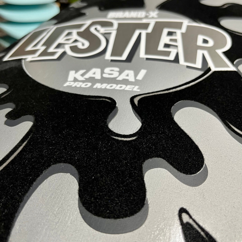 Lester Kasai 10”x30” HAND-PAINTED, METALLIC & FLOCKED Limited Edition, AUTOGRAPHED Deck (1 of 20)