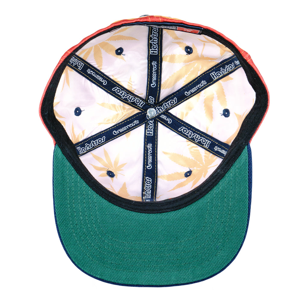 Hashstros Orange Striped Fitted Hat