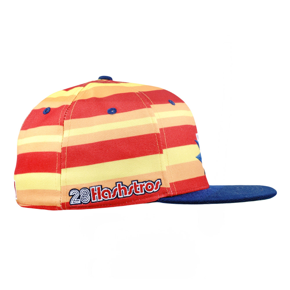 Hashstros Orange Striped Fitted Hat