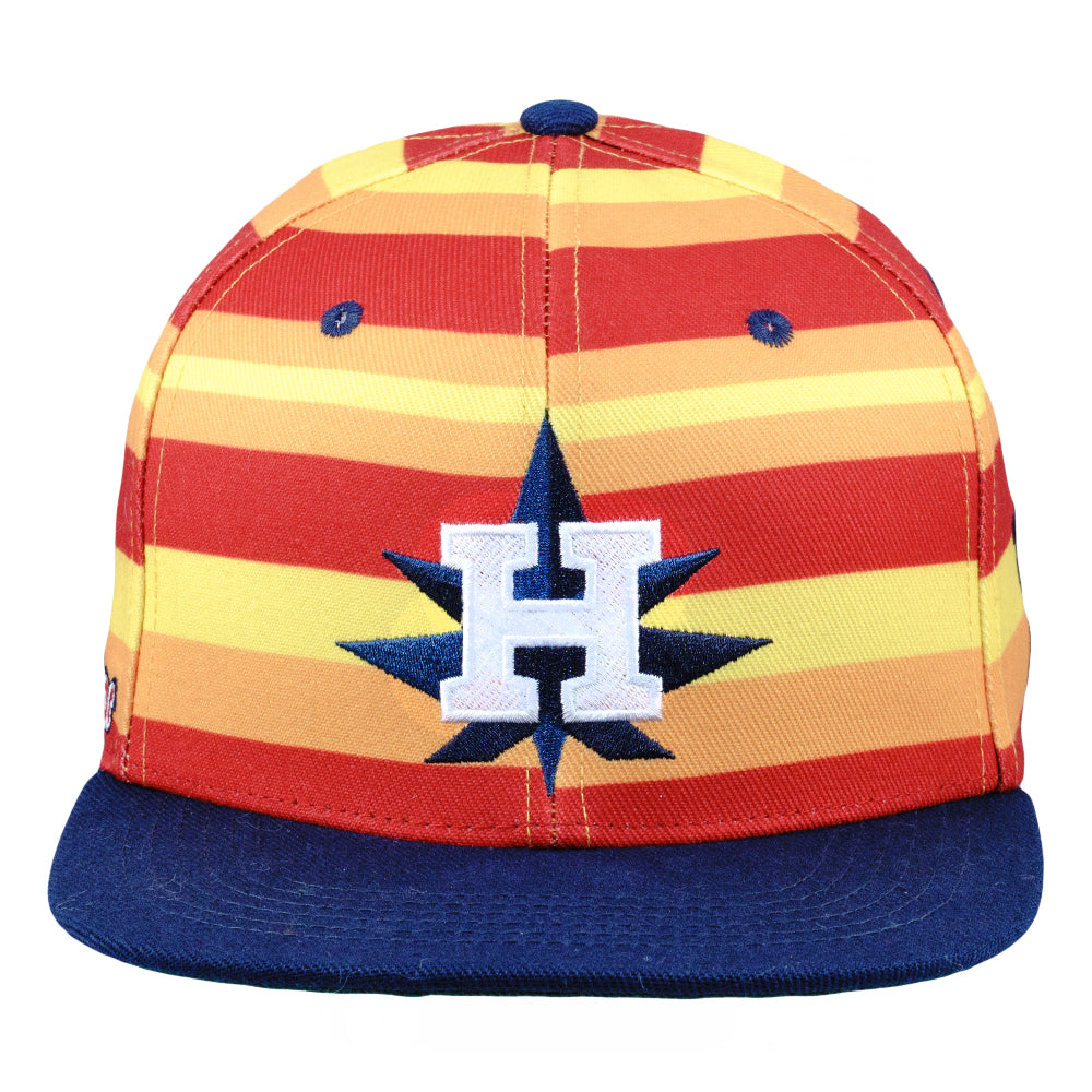 Hashstros Orange Striped Fitted Hat