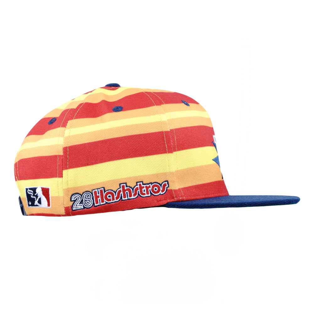Hashstros Orange Striped Snapback Hat