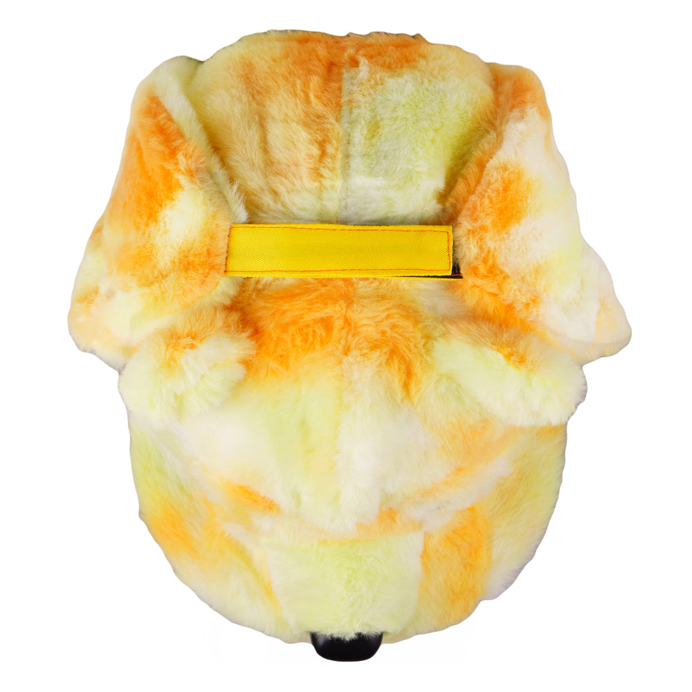 Orange Bear Fur Earflap Snapback Hat