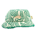 Bear Collection Green Fur Reversible Bucket Hat