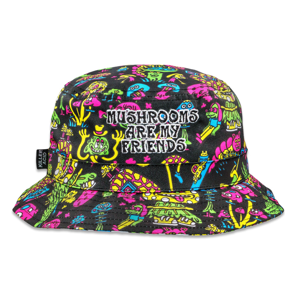 Killer Acid Mushroom Friends Reversible Bucket Hat