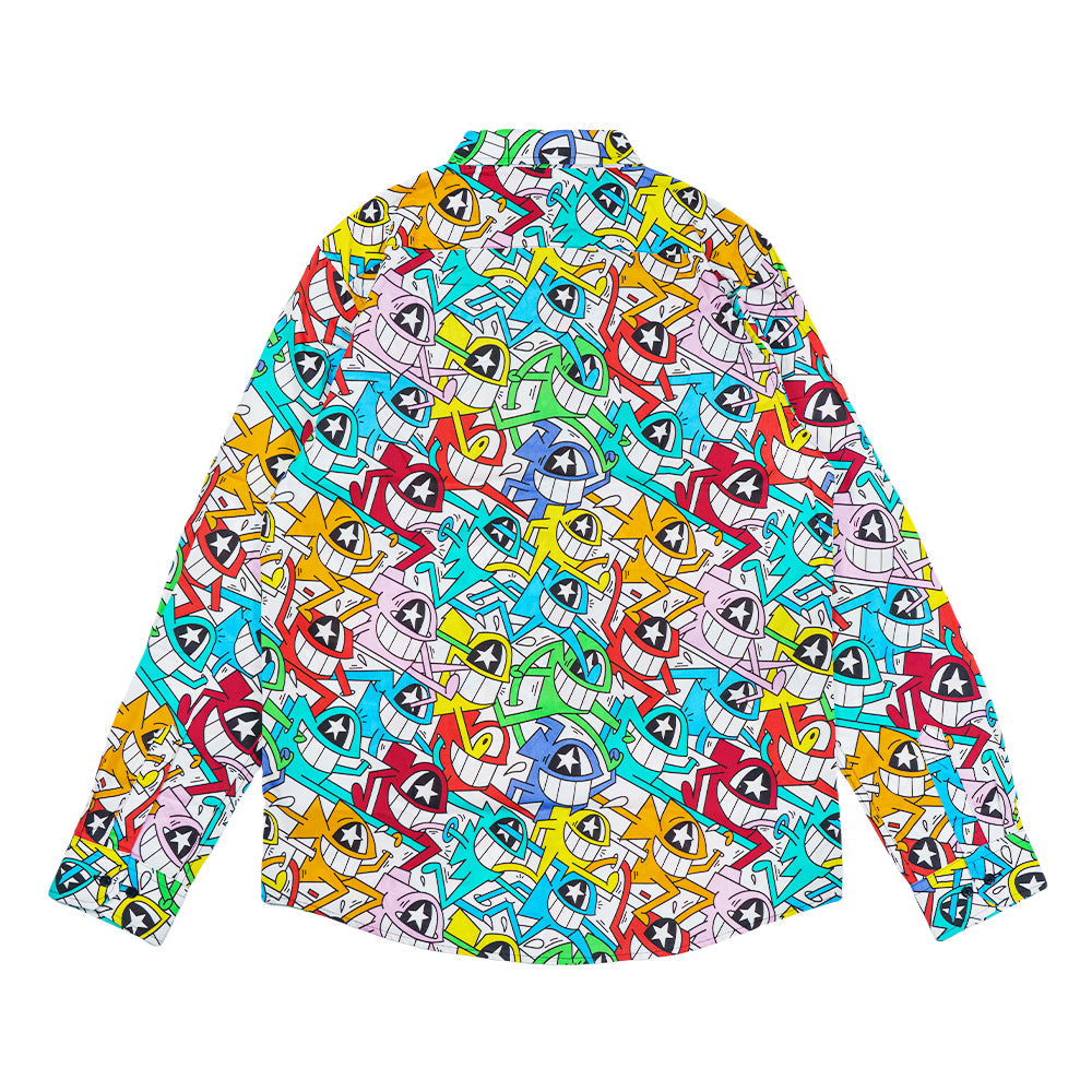 El Pez Smile Long Sleeve Button Up Shirt
