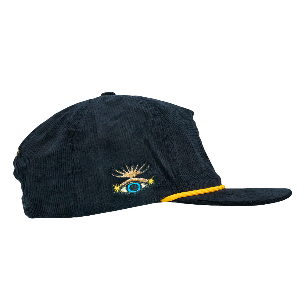 Maddy O'Neal Creatures Of My Mind Black Corduroy Unstructured Snapback Hat